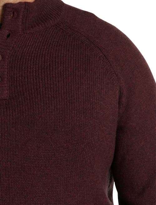 Synrgy By Dxl Mockneck Sweater In Merlot Heather