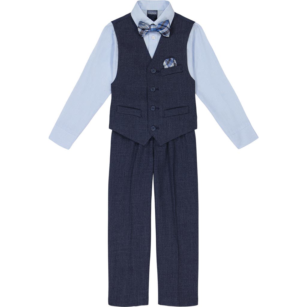 Nautica Toddler Boys Striated Twill Vest Set In Tanzanite