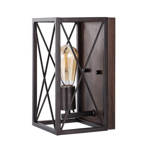 Jonathan Y Norris 1-light Farmhouse Rustic Iron Led Sconce In Oil Rubbed Bronze