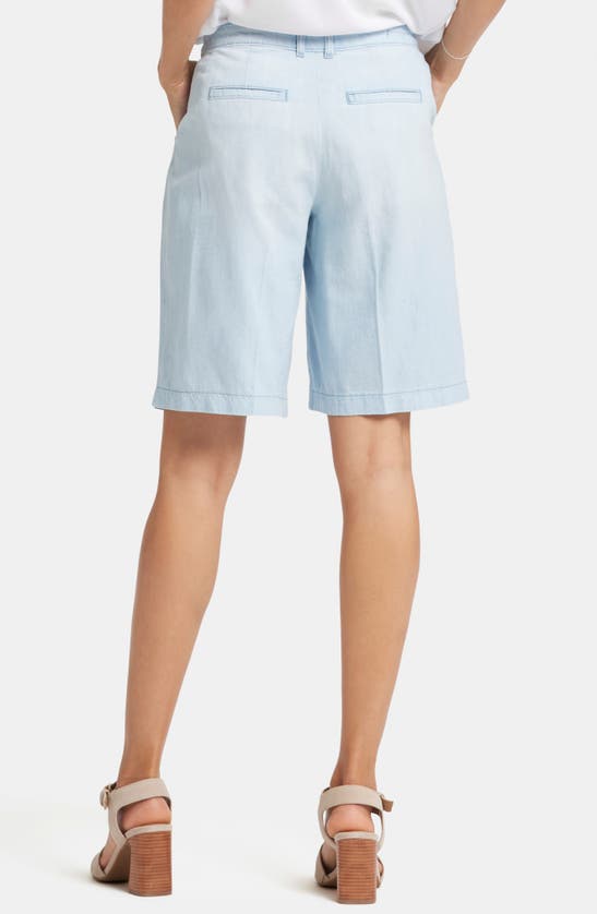 Shop Nydj Relaxed High Waist Denim Bermuda Shorts In Oceanfront