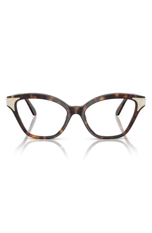 Swarovski 54mm Cat Eye Optical Glasses In Dark Havana
