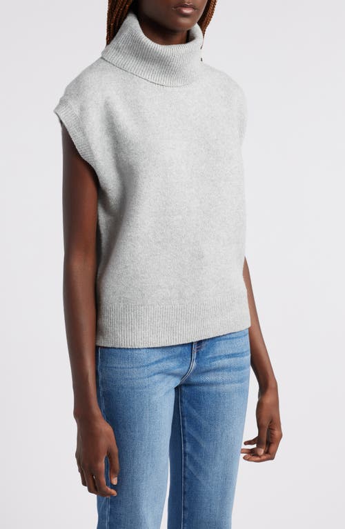Treasure & Bond Short Dolman Sleeve Cotton Blend Turtleneck Sweater In Grey Heather
