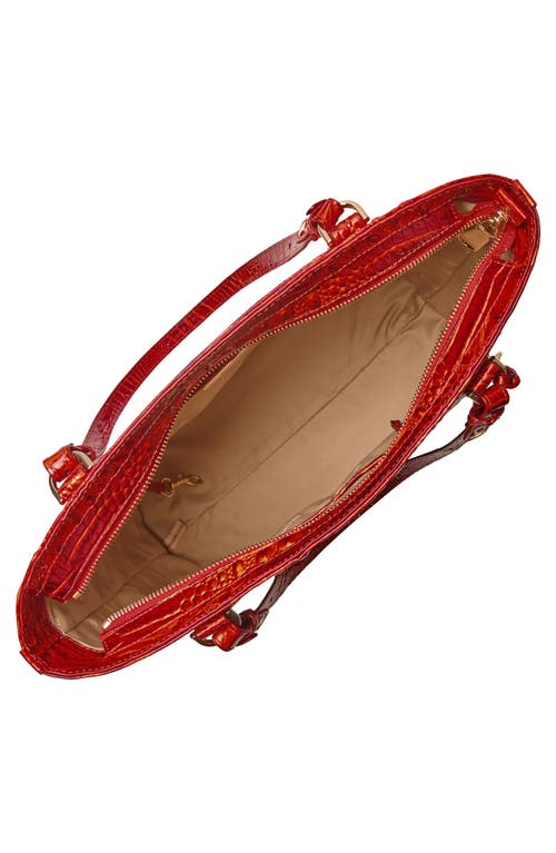 Shop Brahmin Ezra Croc Embossed Leather Tote In Radiant Red