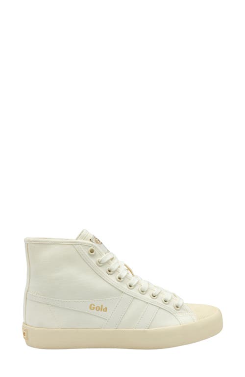 Shop Gola Coaster High Top Sneaker In Off White/off White/gold