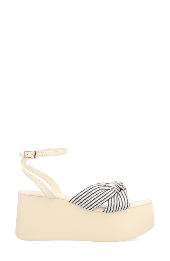 Journee Collection Lailee Ankle Strap Platform Sandal In Navy