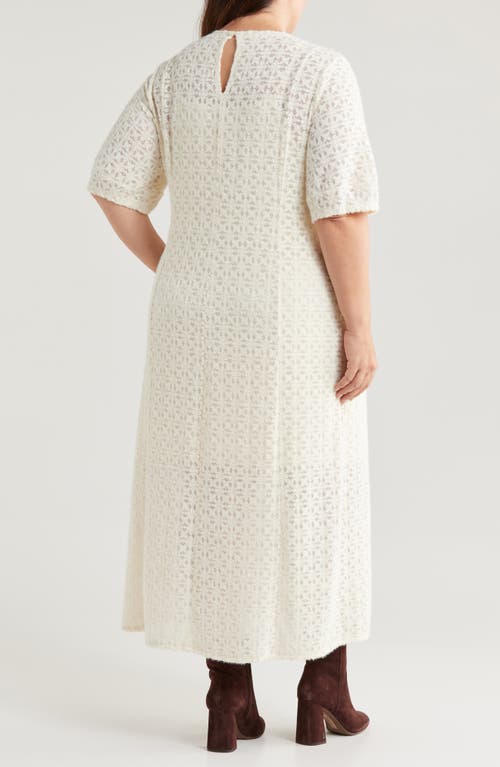 Shop Treasure & Bond Brushed Lace Dress In Ivory Dove