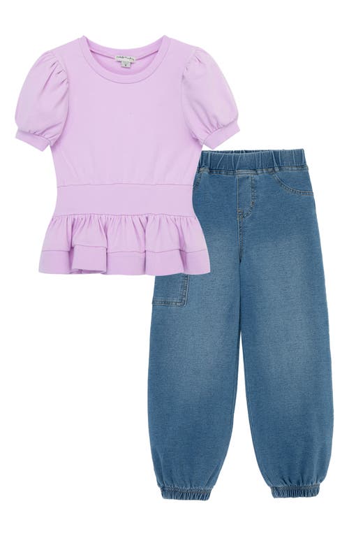 Habitual Kids' Puff Sleeve Top & Joggers in Lavender