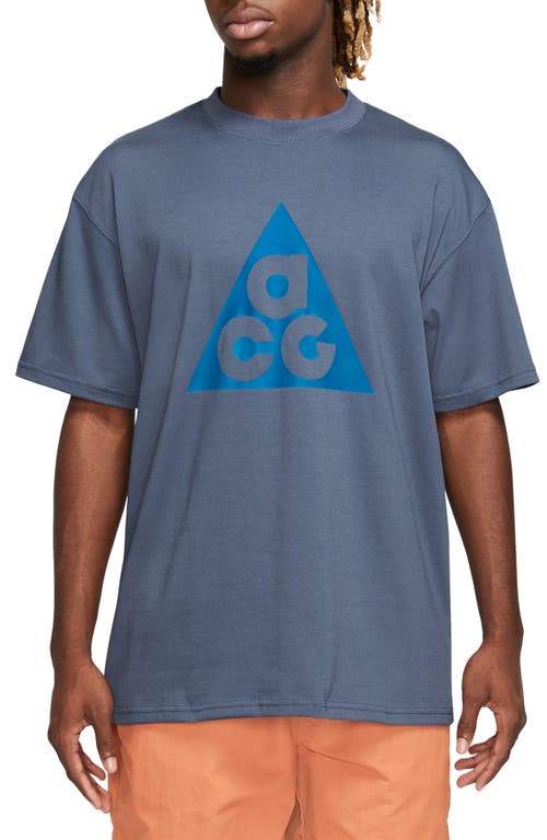 Nike Acg Oversize Graphic Tee In Diffused Blue/light Blue