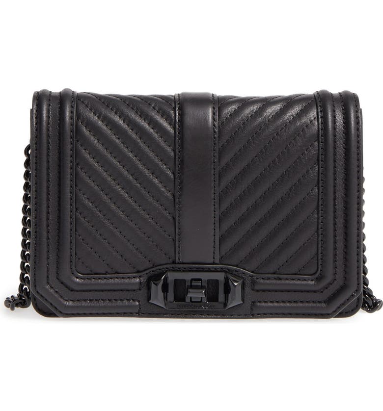 Rebecca Minkoff Mini Crossbody Black Leather Adjustable Shoulder Bag.