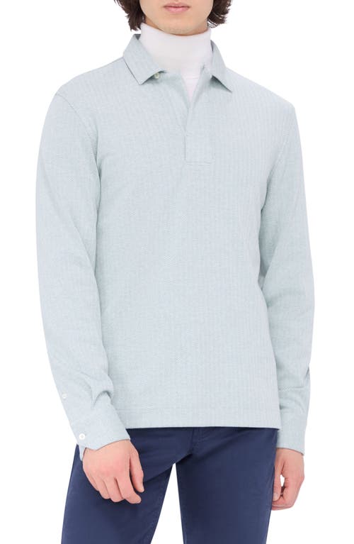 Shop Bugatchi Long Sleeve Cotton Blend Polo In Sage