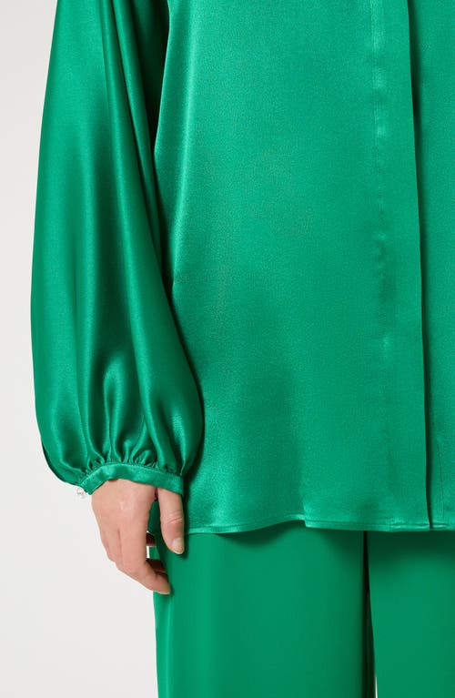 Shop Marina Rinaldi Acanto Satin Shirt In Green