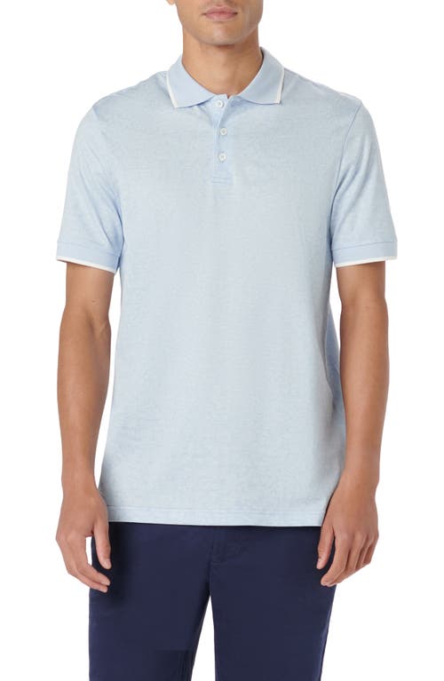 Bugatchi Floral Cotton & Linen Jacquard Polo at Nordstrom,