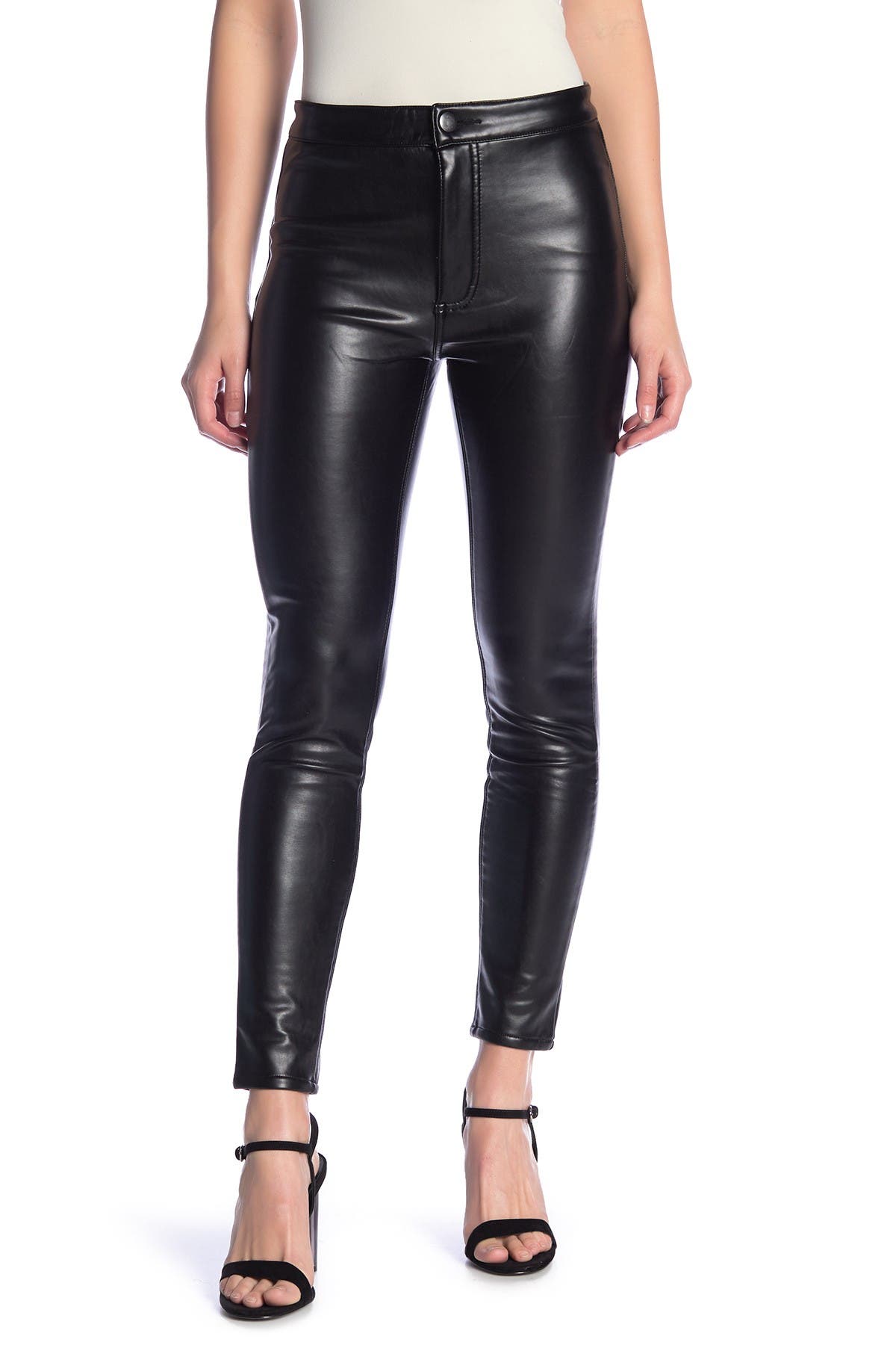tight leather pants with a zip front to back