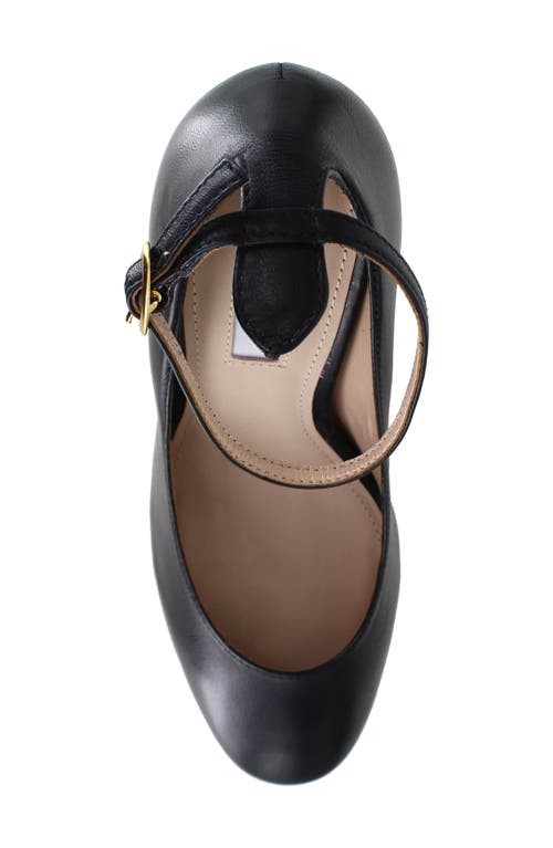 Zigi Nikole Ankle Strap Platform Pump In Black Leather
