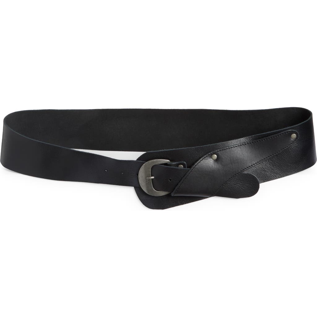 Free People Jericho Hip Leather Belt In Black