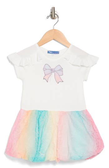 Truly Me Kids' Rainbow Tutu Dress In White