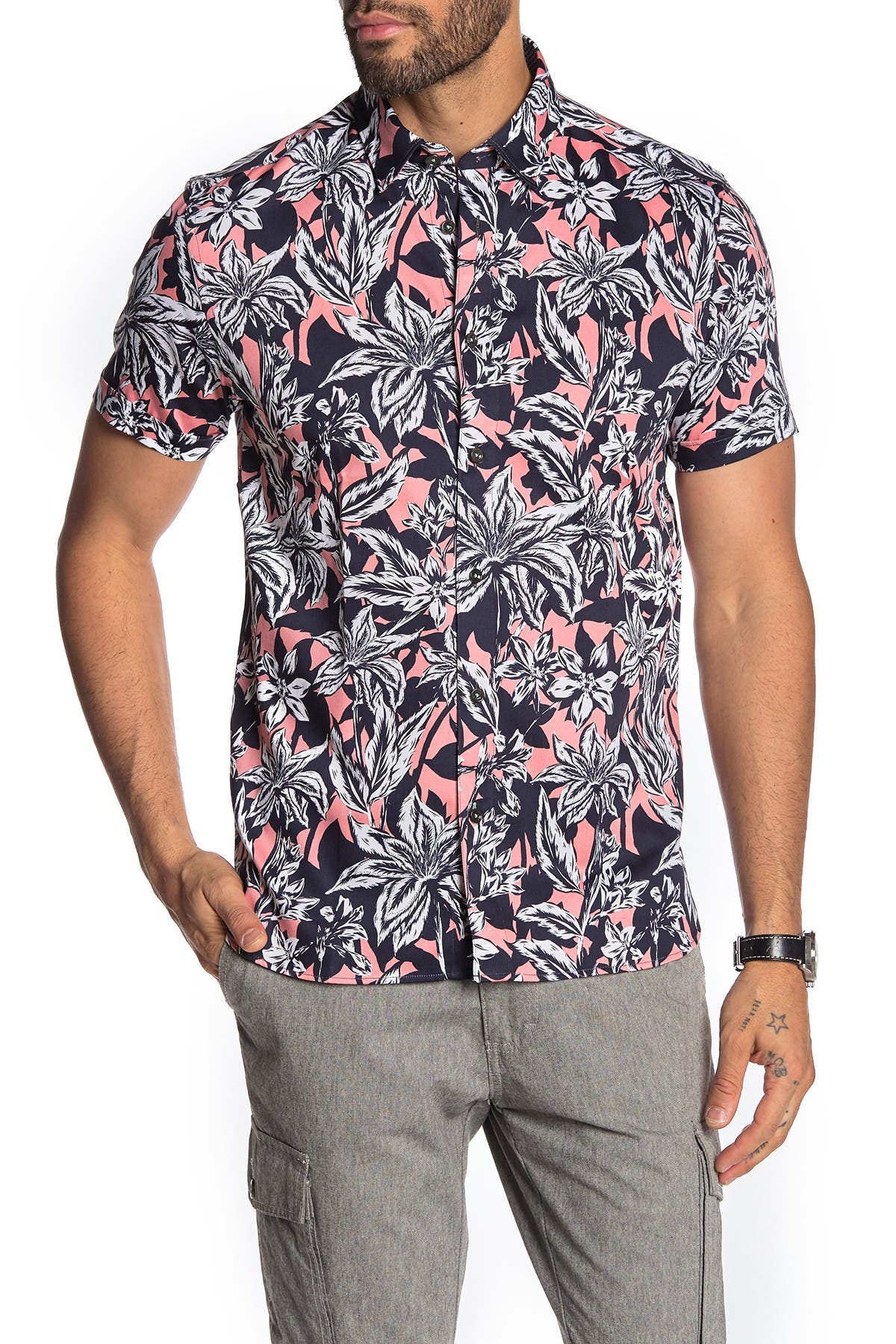 slim fit aloha shirt