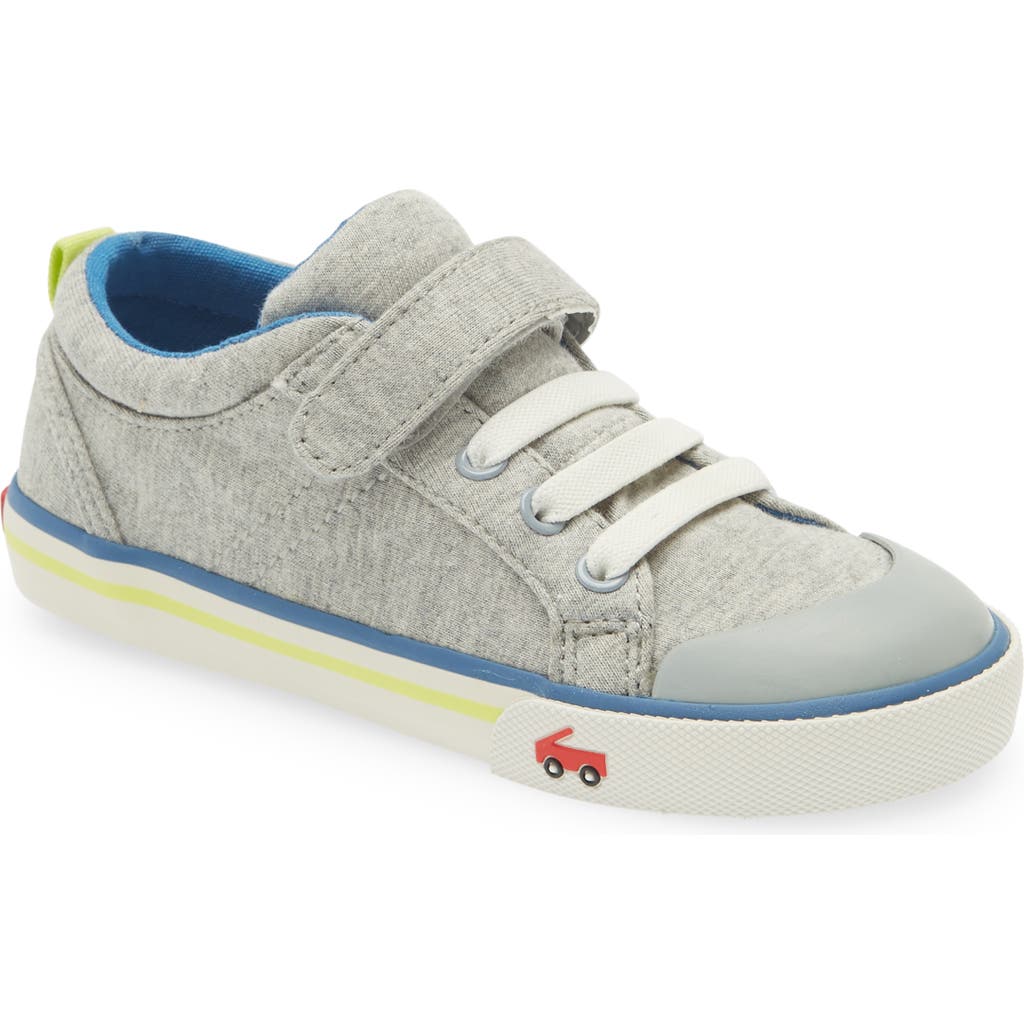 Shop See Kai Run Kids' Tanner Sneaker In Gray Jersey/lime