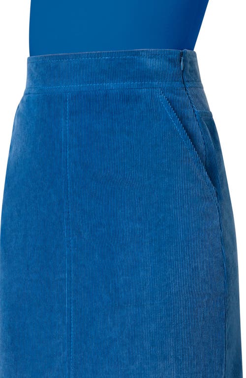 Shop Akris Punto Corduroy A-line Midi Skirt In Smoky Blue