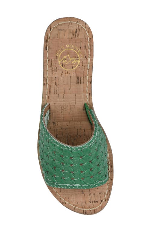 Shop White Mountain Footwear Charges Cork Wedge Sandal In Classic Green/smooth