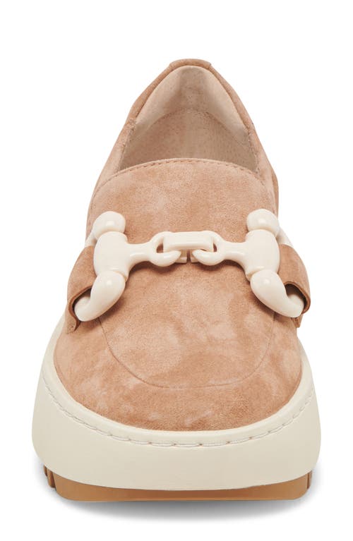 Dolce Vita Andres Platform Bit Loafer In Toffee Suede