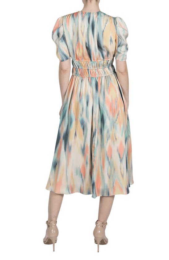 Shop Julia Jordan Abstract Print Midi Dress In Beige Multi