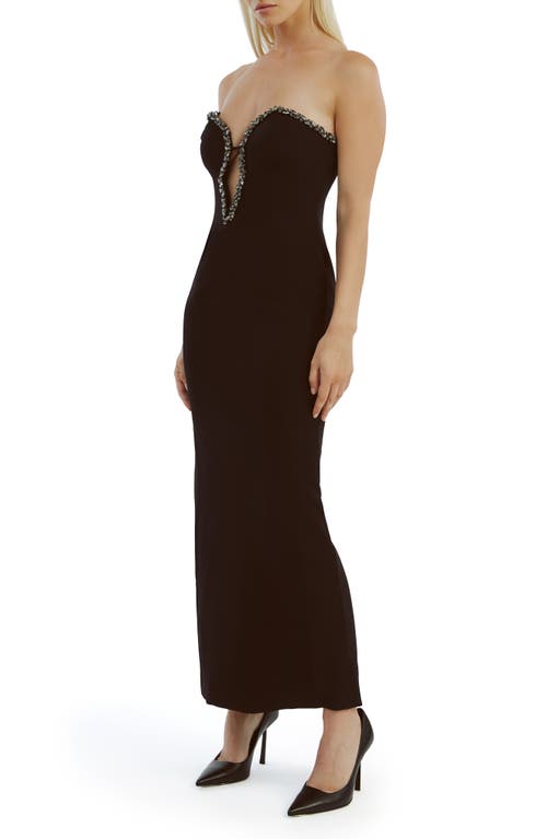 Shop Bardot Eleni Diamante Strapless Cocktail Dress In Black