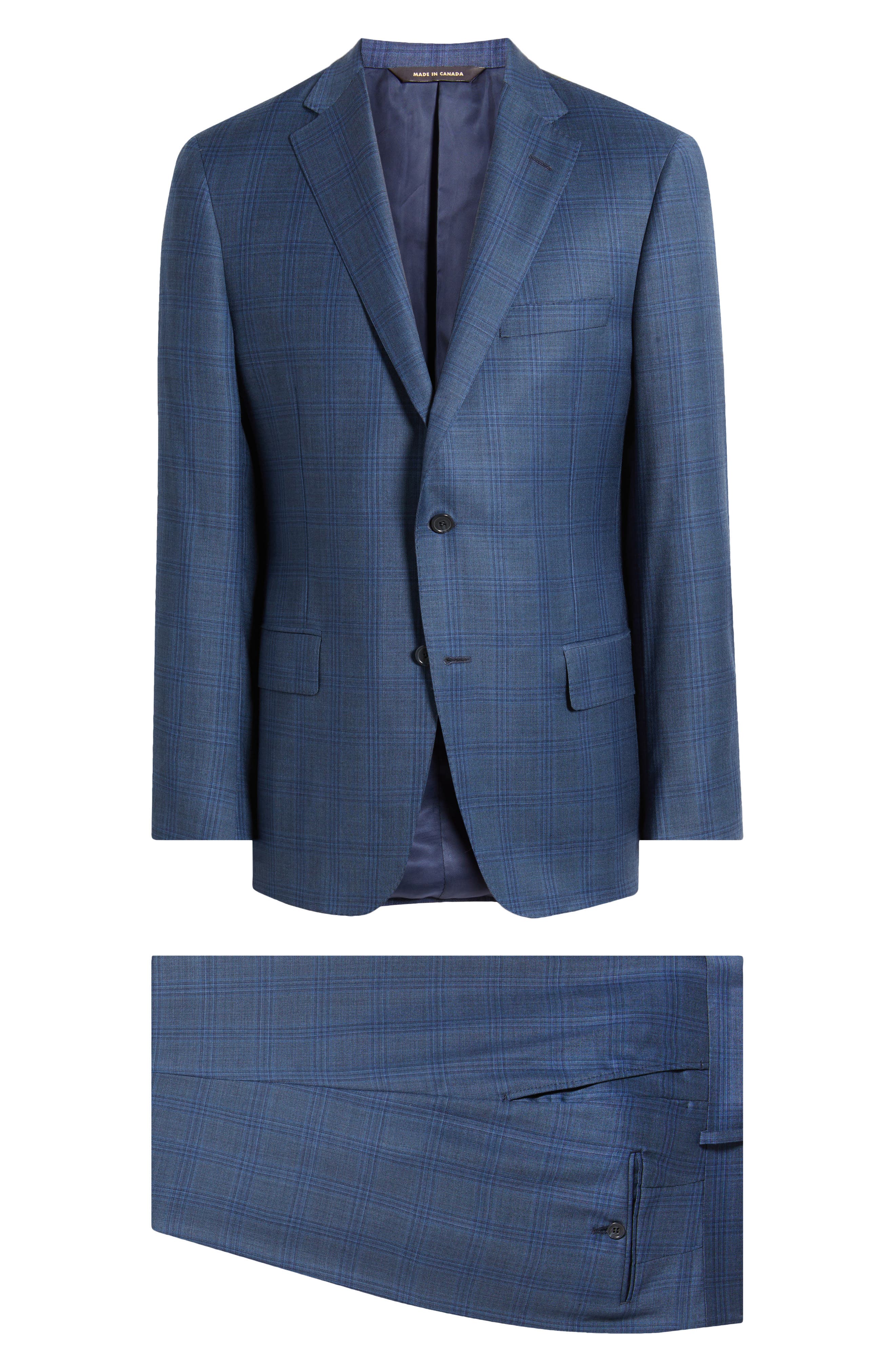 Heritage Gold Plaid Wool Suit in Blue Cover