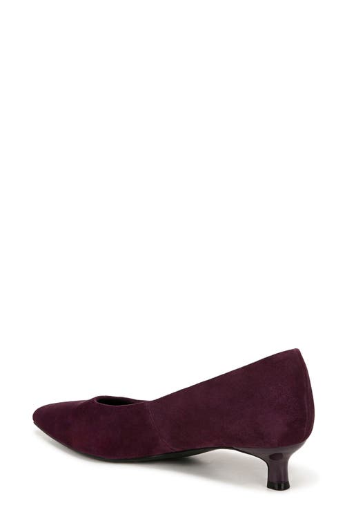 Naturalizer Natalia Womens Cushioned Footbed Pointed Toe Kitten Heels In Deep Plum Purple Suede