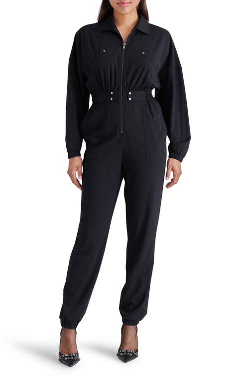 Tommi Long Sleeve Twill Utility Jumpsuit in Black