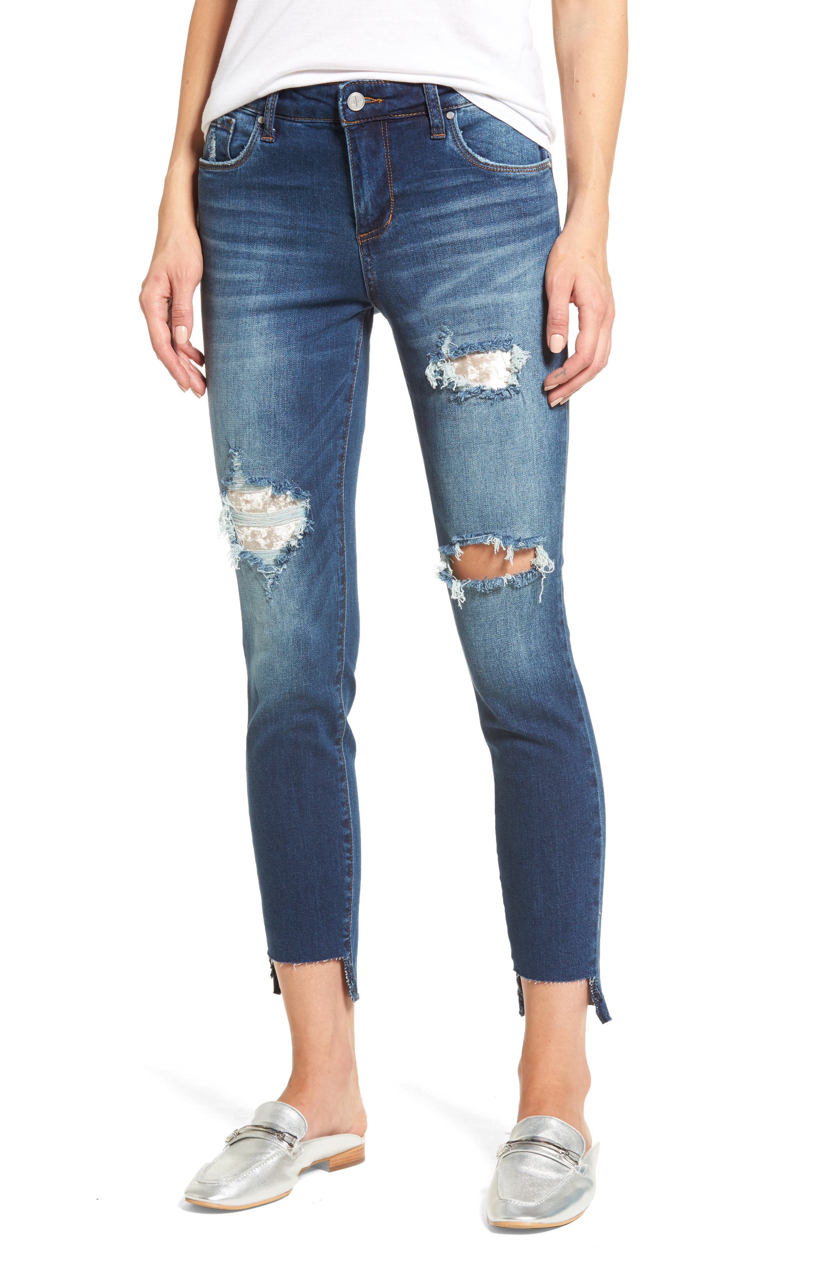 BP. Ripped Step Hem Skinny Jeans Nordstrom