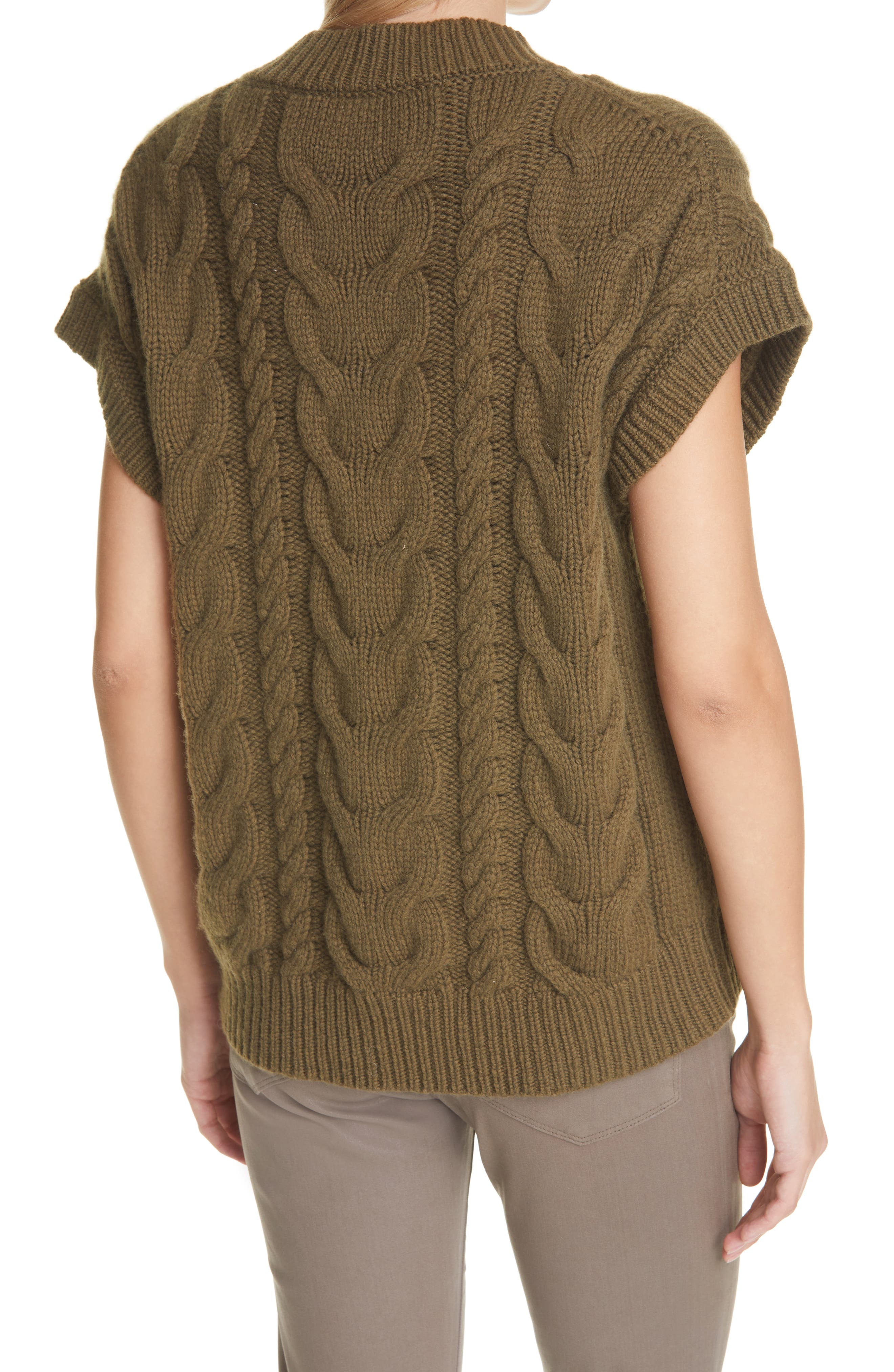 cable v neck sweater