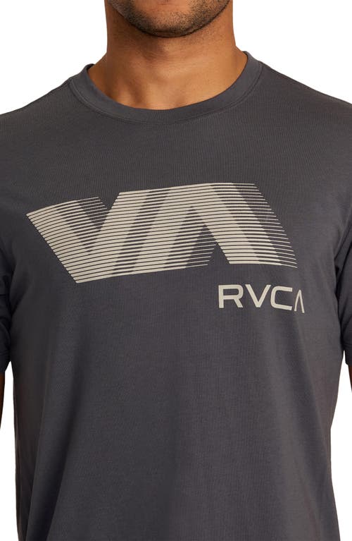 Shop Rvca Va Blur Performance Graphic Tee In Slate