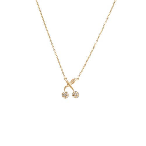 Shop Adina Eden By  Diamond Pave Cherry Pendant Necklace 14k In 14k Gold