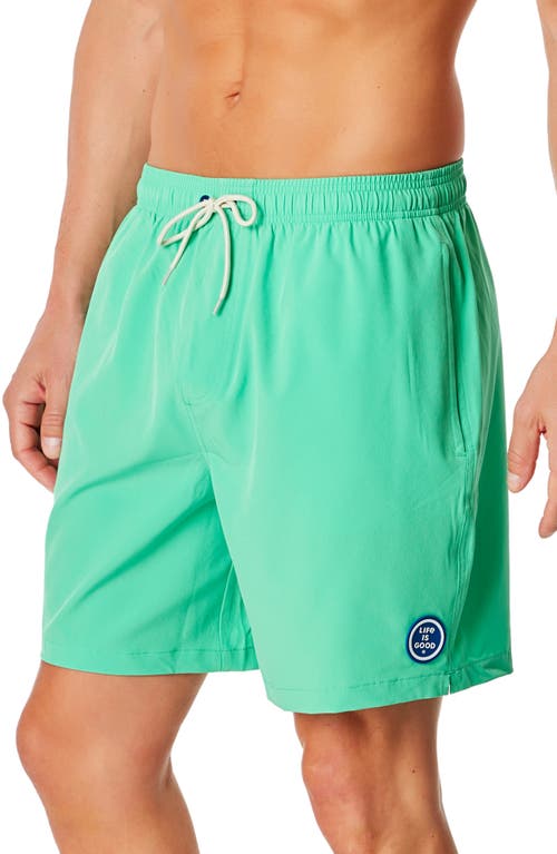 Life Is Good Jake Solid Boardshorts In Modern Mint