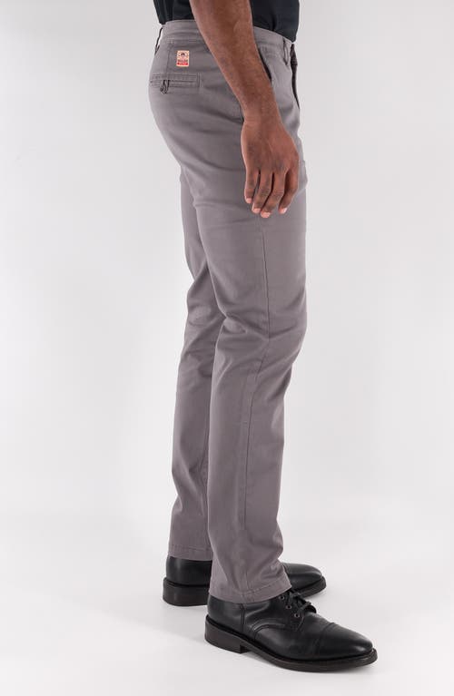 Shop Devil-dog Dungarees Flat Front Stretch Cotton Chinos In Charcoal Gray