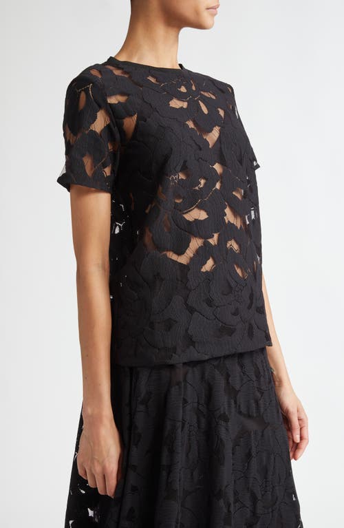 Shop Max Mara Studio Derna Floral Lace Top In Black