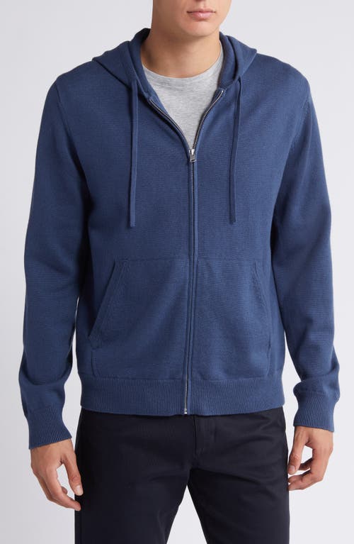 Shop Vince Modern Wool, Cotton & Cashmere Zip-up Hoodie Sweater In Nocturne