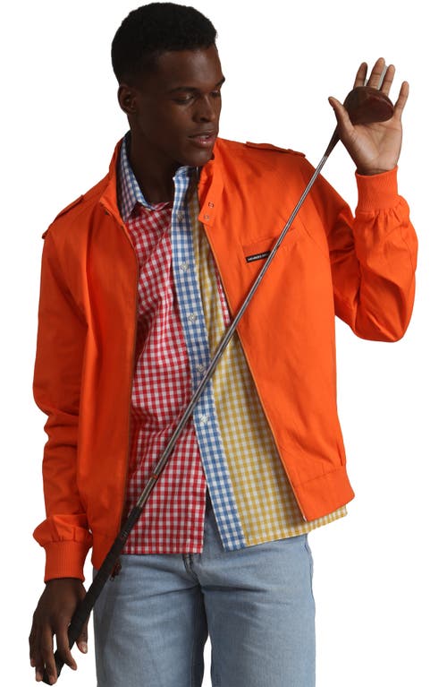 Shop Members Only Classic Iconic Racer Jacket In Orange