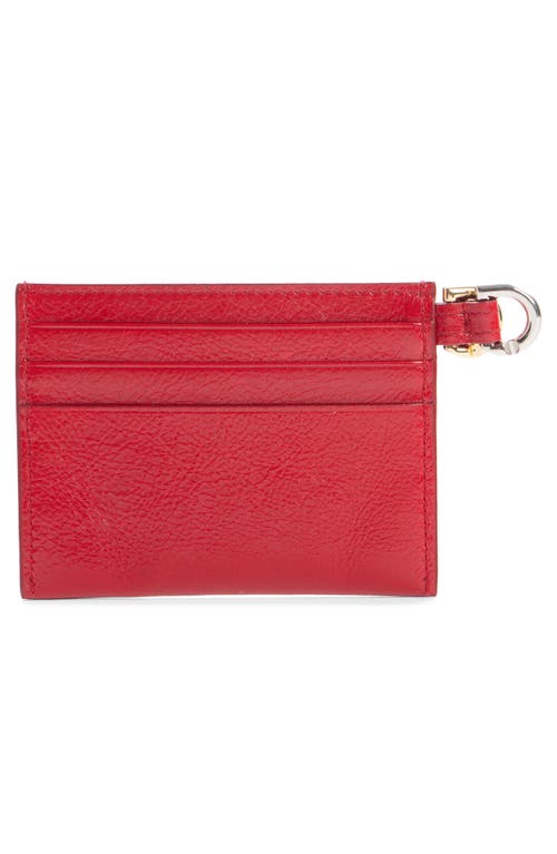 Givenchy Voyou Leather Card Case In Vermillon