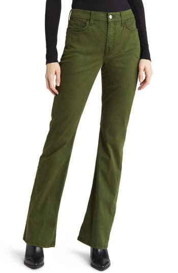 Jen7 By 7 For All Mankind Slim Bootcut Sateen Pants In Green
