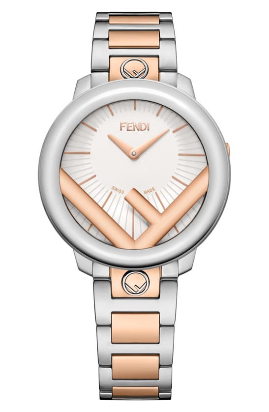 Fendi Silver Dial Two-tone Bracelet Watch, 36mm In Two Tone