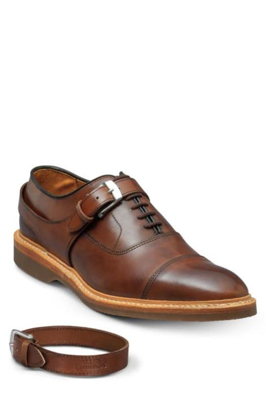 Shop Allen Edmonds Park Avenue Cap Toe Oxford With Buckle Harness In Dark Chili