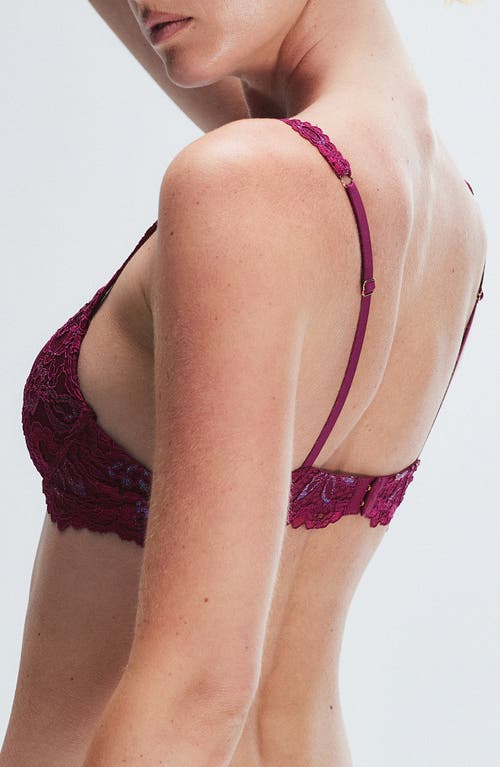 Savage X Fenty Romantic Corded Metallic Lace Padded Demi Bra In Sugarplum Passion Fruit Purple