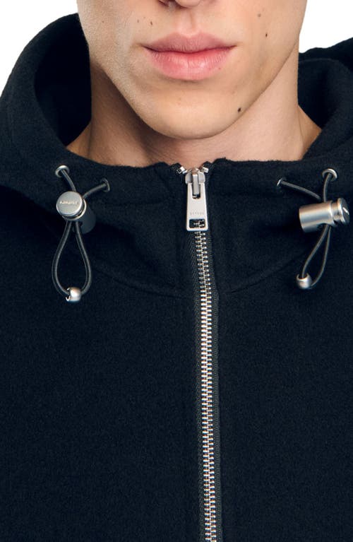 Shop Sandro Hooded Windcheater In Black