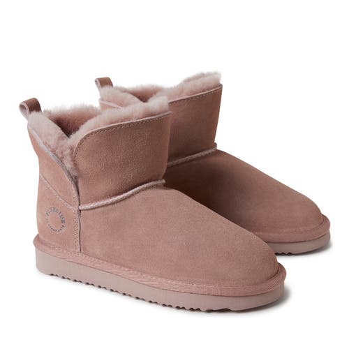 Dearfoams Kids' Fireside Bunbury Genuine Shearling Boot In Dusty Pink