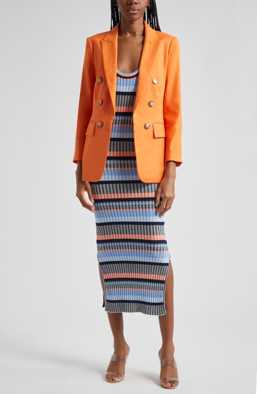 Shop Veronica Beard Fabiana Stripe Rib Sleeveless Sweater Dress In Blue Multi