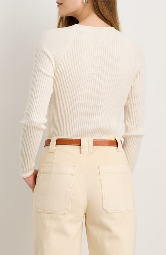Shop Alex Mill Josie Rib Cotton & Cashmere Sweater In Ivory