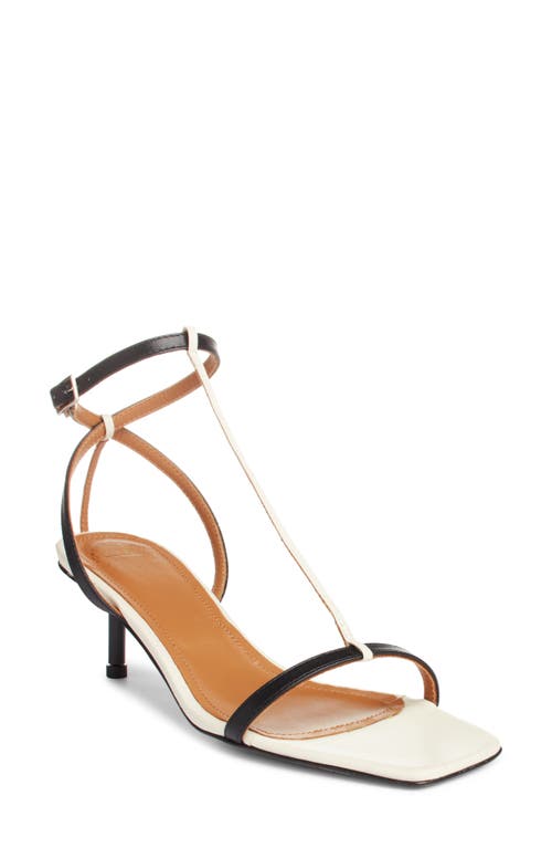 Atp Atelier Taccoli Ankle Strap Sandal In Black/linen