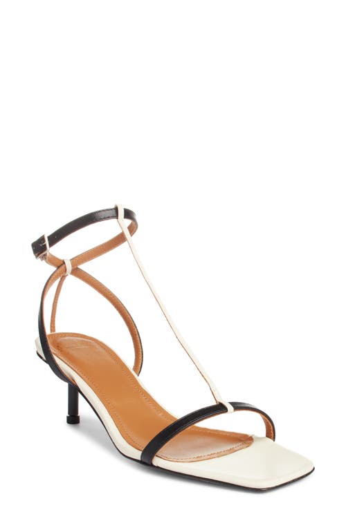 Shop Atp Atelier Taccoli Ankle Strap Sandal In Black/linen